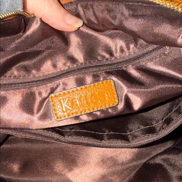 Elegant Kattee Brown Leather Tote Bag shoulder purse, large new with tags - Picture 8 of 13